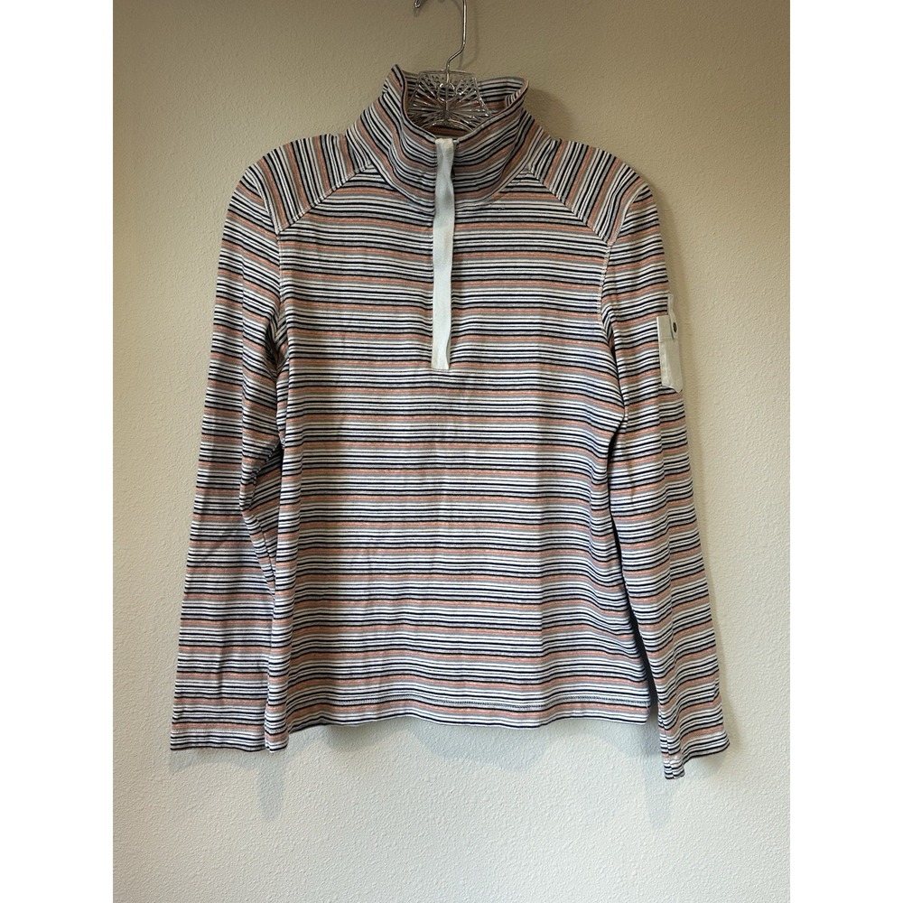 TOMMY HILFIGER quarter zip sweater Womens Striped Size Large